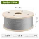 1/8" T316 Stainless Steel Cable 1000FT, 1 x 19 Strand Marine-Grade Wire Rope Aircraft Cable with a Cutter for Deck Railing, Fence and DIY Balustrades