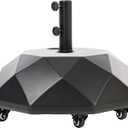 HOMSHADE H16 Patio Umbrella Stand Base with 5 Wheels - 127lbs Heavy Duty Rolling Weights Outdoor Market Umbrella Base, Refillable High-Density HDPE Materia Weights Stand for Outside Patio (Black)