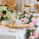 Sggvecsy 6Pcs 46.5Ft Artificial Rose Vine Fake Flower Garland Floral Garland Faux Silk Hanging Vine Rose Ivy Vines for Wedding Arch Party Wall Garden Ceremony Background Outdoor Decor (Pink)