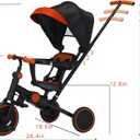 Baby Tricycle with Canopy,8 in 1 Toddler Bike Foldable Kids Tricycle,Toddler Tricycle for 1-3 Year Olds, Push Tricycle for Kids Trike Balance Bike Chrismas and Birthday Gift for Boy and Girl