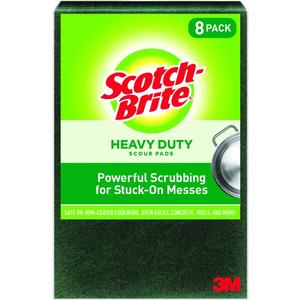 Scotch-Brite Heavy Duty Large Scour Pads, Scouring Pads for Kitchen and Dish Cleaning, 8 Pads