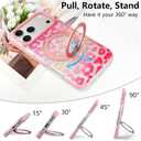 SAKUULO for iPhone 17 Pro Clear Case Colorful Leopard with Stand | with Invisible Magnetic O-Ring Stand Military-Grade Clear Case With Screen Protector[Great Grip Feeling]
