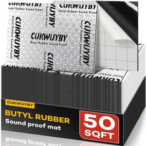 Butyl Sound Deadening 50mil 50sqft Sound Deadening Mat, 46 Count