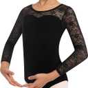 Girls Lace Cap Sleeve Dance Leotard for Ballet, Toddler Big Little Girls Gymnastics Dancewear Size 10 years
