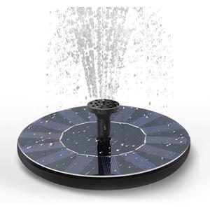 Solar Fountain Water Pump for Bird Bath, New Upgraded Mini Solar Powered Fountain Pump 1.5W Free Standing Solar Panel Kit Water Fountain for Garden, Pond, Pool, and Outdoor