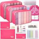 ALL INCLUDED - 12 Set Packing Cubes for Suitcases Carry On, Travel Essentials/Accessories Luggage Organizer Bags Set, Includes Cubes, Shoes Bag, Matte Cosmetic Bag, Zipper Bags 