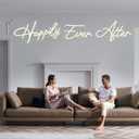 Super Large Neon Sign Happily Ever After with Dimmer, Art Decorative Neon Lights for Bedroom, Wedding, Birthday, Home Wall Decor, Bachelorette Party (60.26"X12.52")