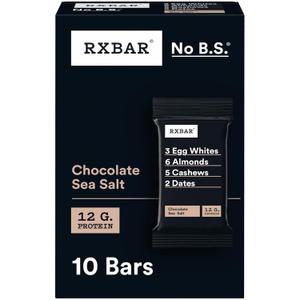 RXBAR Protein Bars, Protein Snack, Snack Bars, Chocolate Sea Salt, 18.3oz Box (10 Count) (EXP 12/06/26)