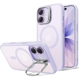 ESR for iPhone 17 Case with Stash Stand, Compatible with MagSafe, Military-Grade Drop Protection Magnetic Phone Case, Scratch-Resistant Back Cover,Frosted Light Purple