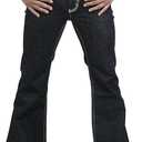EVEDESIGN 70s Outfits Bell Bottom Pants for Men,Mens Bell Bottom Jeans Flared Jeans, Blue Large