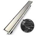 WEBANG 24 Inch Linear Shower Drain Rectangular Floor Drain with Accessories Reversible 2-in-1 Cover Tile Insert Grate Removable SUS304 Stainless Steel CUPC Certified Brushed Nickel