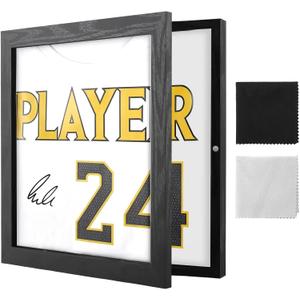 1 Pack T Shirt Display Frame,13" x 13" Black Jersey Displays Frame Case,1" Depth of Usable Space Shadow Box, Display Case for Shirts, Jerseys, Memorabilia