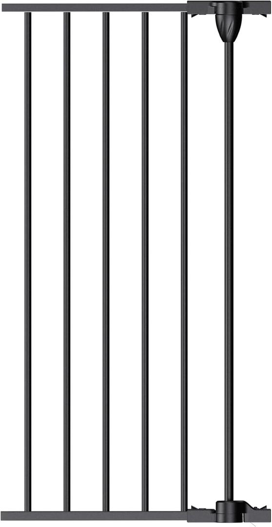 Babelio 16" Baby Gate Extension for Foldable Extra Wide Gates, 30" Tall Metal Dog Fence Extension, Black