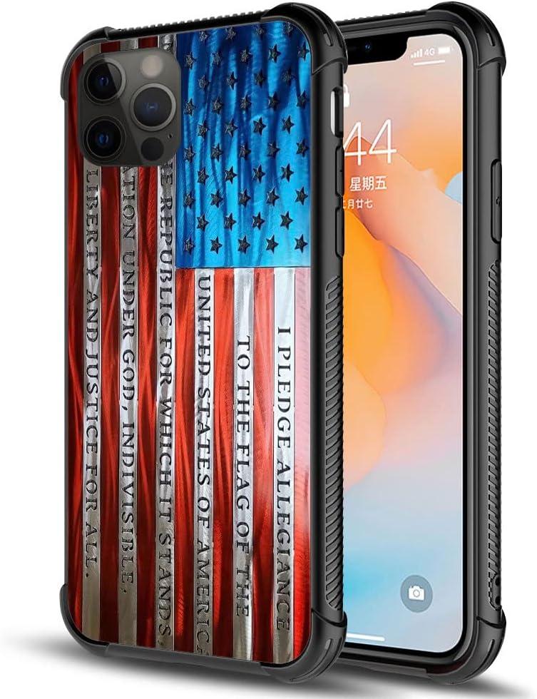 DAIZAG Compatible with iPhone 12 Pro Max Case, All-Round Protection Shockproof Anti-Scratches TPU Cover, Cases for Man Woman-Pledge of Allegiance to The American Flag