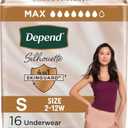 Depend Silhouette Adult Incontinence & Postpartum Bladder Leak Underwear for Women, Maximum Absorbency, Small, Pink, 16 Count