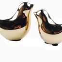 NWFashion Golden Ceramic Animal Figurines Home Decoration Furniture Desktop Display (Small+Medium)