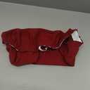 BUYUE Luxury Vanity Bench Stool Cover, (15"- 20") L x (11.8"- 15.7") W Rectangle Small Bench Stretch Jacquard Washable Slipcover (XS, Burgundy)