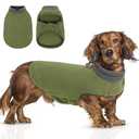 Queenmore Dog Sweater,Soft Fleece Vest Pullover Dogs Jacket with Elastic Stretchable,Warm Winter Dog Coats Cold Weather Doggy Dachshund Sweaters for Small Dogs Cats Boy or Girl (Green, M)