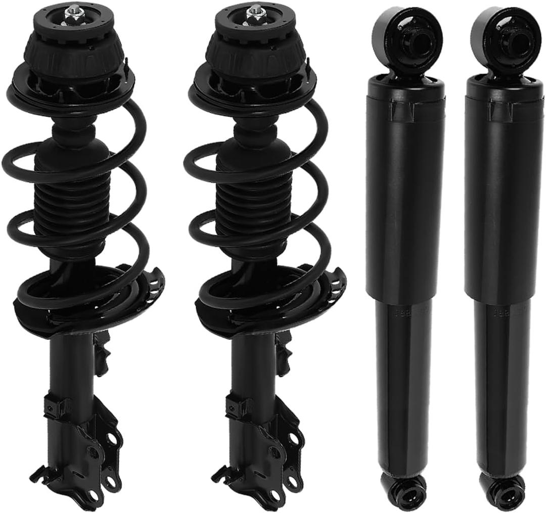 SCITOO - 2Pcs Front Complete Struts Spring Assembly + 2Pcs Rear Shock Absorbers Fits 2012-2017 for Kia Rio Full Set Front Rear Complete Struts with 172707 172706 5672 - Set of 4