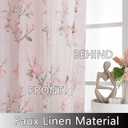 SMILE WEAVER Blush Pink Sheer Curtains 84 inch Length for Living Room,Floral Curtains Light Filtering Voile Linen Textured Rod Pocket Semi Sheer Window Drapes for Bedroom/Kitchen,2 Panels, 52"W x 84"L