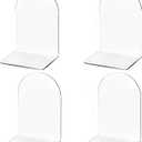 Lulonpon 4 Pieces Book Ends, Bookends, Books End for Shelves, Books End for Heavy Books, Clear Bookends, Acrylic Book Ends for School, Library,Desktop Organizer and Book Shelves