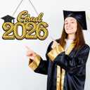 Graduation Party Decorations for Class of 2026 - Gold Grad 2026 Wood Sign Photo Prop for Class of 2026 College High School Graduation Party Supplies