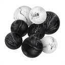 Creative Scents Black & White Small Set of 8 Marble Look Decorative Balls for Bowls Decorative Orbs Spheres for Coffee Table Centerpiece, Dining Table, Living Room - Modern Bowl Fillers for Home