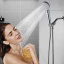 Shower Head with Handheld Shower Head with ON/Off Switch, 3-Modes High Pressure Shower Head with Hose,Chrome Finish