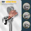 6-Piece Flex Head Ratchet Set, 1/4", 3/8", 1/2" Drive, Swivel Head Ratchet Wrench with Extension Bar, 72 Tooth, 180 Adjustable, Quick-Release, Flexible Ratchet Handle with EVA Foam