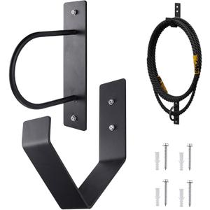 Little World Battle Rope Wall Mount Kit - Home Gym, Garage & Studio Heavy Duty Steel Anchor + Storage Hook for 30-50ft Ropes (1"-2.5")"