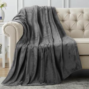 Utopia Bedding Fleece Blanket Throw Size Grey 300GSM Luxury Anti-Static Fuzzy Soft Microfiber Blanket for Couch, Sofa and Bed (50x60 Inch)