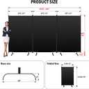 Room Divider Panel, Siebwin 3 Panel Folding Privacy Screens with Wider Feet, 12 Ft Portable Room Partition for Room Separator, Room Divider Screen Partition Room Dividers Freestanding