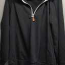 Yousify Mens Quarter Zip Pullover Mock Neck Long Sleeve Sweatshirts Casual Cotton Lightweight Golf Shirts Black, L