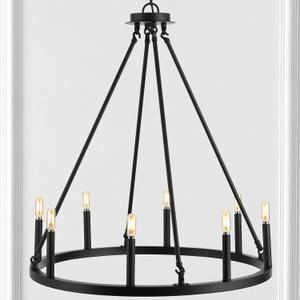 Eyely EYL7496A Farmhouse Ring 28" 8-Light Iron Rustic Farmhouse LED Chandelier for Dining Room,Kitchen and Living Room, Bohemian, Cottage, Southwestern, Oil Rubbed Bronze