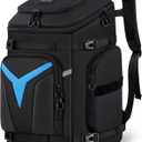 Bosynoy 65L Ski Boot Bag Backpack with 10+ Pockets, Waterproof Ski Boot Travel Backpack for Boots, Helmet, Goggle, Gloves, Pants, Jacket, Accessories, Ski Snowboard Boot Bags for Adults, Black