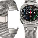 KADES Magnetic Milanese Loop Strap for Galaxy Watch 8 40mm 44mm/ Watch 8 Classic 46mm Watch Ultra/Ultra (2025) 47mm, Stainless Steel Mesh with Strong Magnet Clasp for Galaxy Watch 2025 (Titanium)