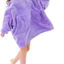Aemicion Wearable Blanket Hoodie for Kids Super Soft Warm Oversized Hooded Blanket Sweatshirt Hoodie Blanket for Boys Girls (Light Purple)
