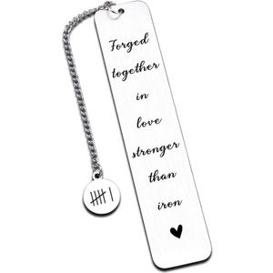 2 x Iron Gifts for 6th Anniversary, 6 Year Anniversary Wedding Gifts for Him Her, Iron Gift for Him Her, Anniversarys Bookmark for Men Women,Wedding Anniversarys Gift for Husband Wife Boyfriend Girlfriend