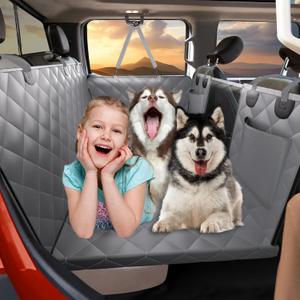 Back Seat Extender for Dogs Truck-Large Space, Dog Pet Car Seat Cover for Back Seat Hard Bottom Holds 400lbs, Waterproof Dog Hammock for Crew Cab Trucks F150, RAM1500, Sierra, Tundra, Silverado (For Full Size Truck / Full Size SUV, XL Grey)