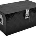 20 Inch Tool Box Flatbox Truck Car Outdoor Trailer Pickup Underbody Toolbox,RV Storage Organizer,Underbed Tools Organizer W/Lock & Keys, Black Aluminum 5 Bar Tread(20''X12''X9.5'')