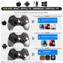 Bluetooth Controller for Switch/PC/iPhone/Android/Apple Arcade MFi Games/TV/Steam, Hall Effect Joysticks Wireless Game Controller Gamepad with/Phone Clip/Lock Speed/Macro/6-Axis Gyro/Dual Motors/Turbo
