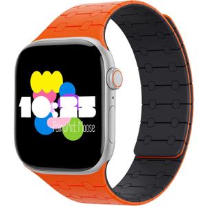 Silicone Magnetic Apple Watch Band, Compatible with iWatch Ultra 1/2/3, Series 1-11, SE 1-3, 38mm-49mm, Waterproof Sweatproof Watch Strap for Men Women
