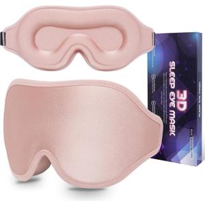 Sleep Mask 100% Light Blocking Eye Mask for Sleeping 3D Memory Foam Eye Covers with Adjustable Strap Night Blindfold for Women Pink Sleep Mask 100% Light Blocking Eye Mask for Sleeping 3D Memory Foam Eye Covers with Adjustable Strap Night Blindfold for Women Pink