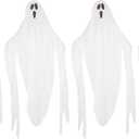 Forum Novelties Set of 4 7ft Fabric Ghosts Halloween Hanging Decoration for Parties (4)