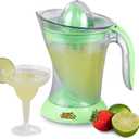 Nostalgia Taco Tuesday Electric Citrus Juicer Machine and Pitcher - Includes Margarita Salt and Rimmer Set and Four 8 oz Glasses - 32 oz - Green