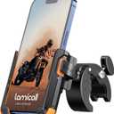 Lamicall Motorcycle Phone Mount Holder - [Camera Friendly] [1s Lock] 2023 Bike Phone Holder Handlebar Clamp, Bicycle Scooter Phone Clip, for iPhone 15 Pro Max, 14, 13, 2.4~3.54" Wide Phone, Orange, B0BN5688PG