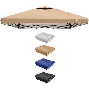 KAMPKEEPER Replacement Top Pop Up Canopy Tent Cover Roof with Air Vent and Adjustable Elastic Strap, Polyester UV Waterproof for Outdoor Garden Patio Sun Shade(Top Only) (Khaki, 8x8FT)
