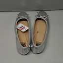  Women's Comfortable Round Toe Ballet Flats Dress Shoes Silver 7