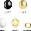 Black and Gold Balloons 50 Pieces-12 Inch Black Gold White Balloons For Birthday Decorations for Men Black and Gold Party Decorations Graduation