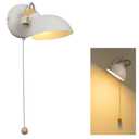 Aisilan LED Wall Sconce with Pull Chain, Adjustable Indoor Wall Light for E12 5W Bulb, Matte White 3000K Wall Mounted Lighting for Living Room, Bedroom, Hallway